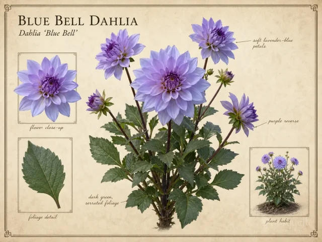 Blue Bell Dahlia (Dahlia ‘Blue Bell’)