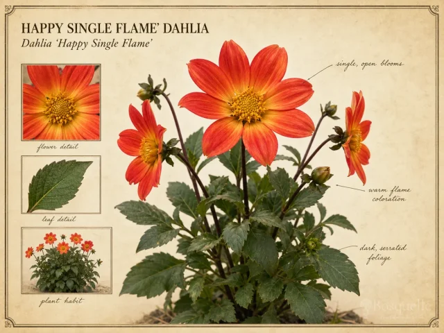 Happy Single Flame’ Dahlia (Dahlia ‘Happy Single Flame’)