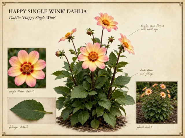 Happy Single Wink’ Dahlia (Dahlia ‘Happy Single Wink’)
