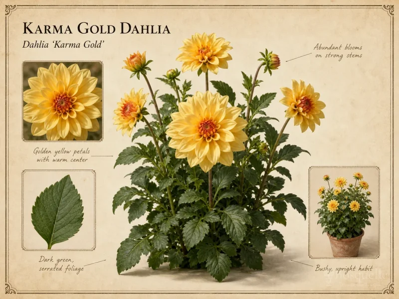 Karma Gold Dahlia (Dahlia ‘Karma Gold’)