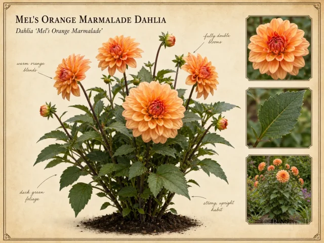 Mel’s Orange Marmalade Dahlia (Dahlia ‘Mel’s Orange Marmalade’)