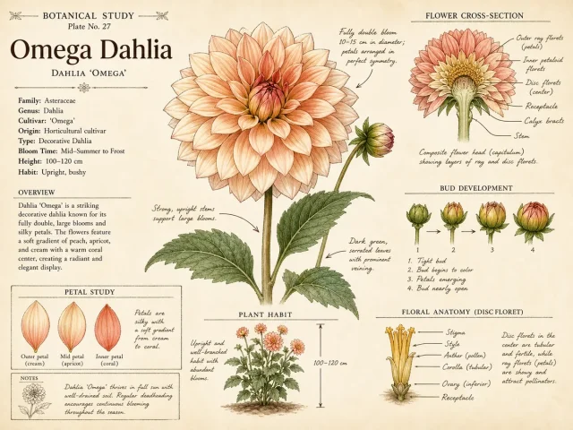 Omega Dahlia (Dahlia ‘Omega’)