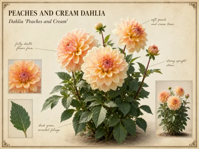 Peaches and Cream Dahlia (Dahlia ‘Peaches and Cream’)