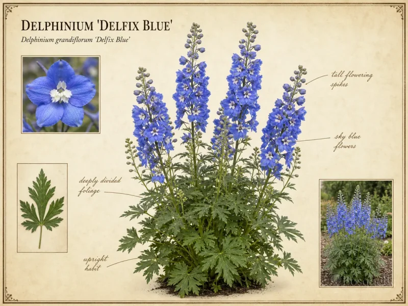 Delphinium ‘Delfix Blue’ (Delphinium grandiflorum ‘Delfix Blue’)