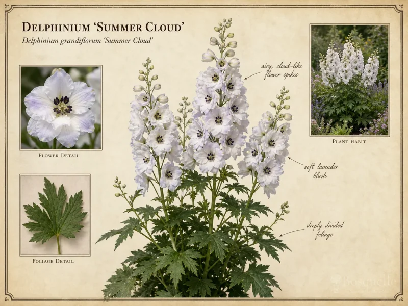 Delphinium ‘Summer Cloud’ (Delphinium grandiflorum ‘Summer Cloud’)