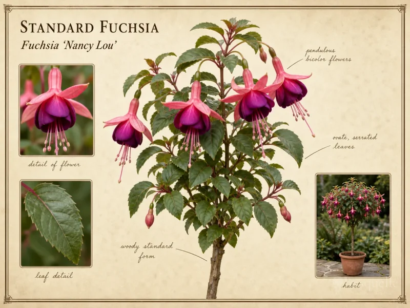 Standard Fuchsia (Fuchsia ‘Nancy Lou’)
