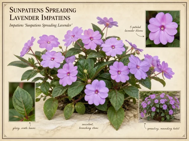 Sunpatiens Spreading Lavender Impatiens (Impatiens ‘Sunpatiens Spreading Lavender’)