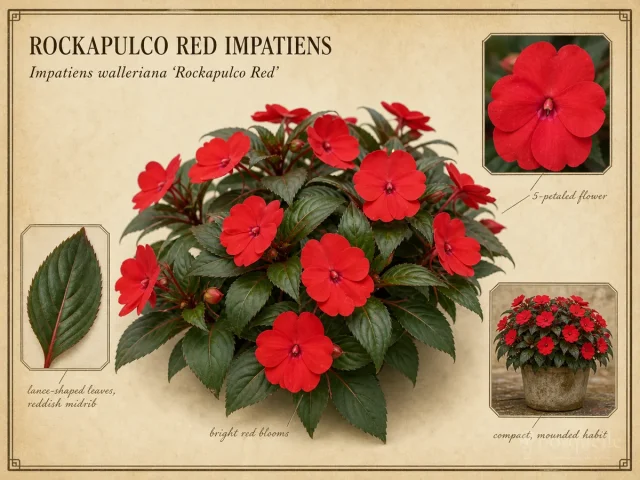 Rockapulco Red Impatiens (Impatiens walleriana ‘Rockapulco Red’)