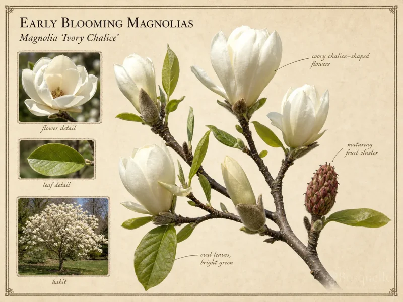 Early Blooming Magnolias (Magnolia ‘Ivory Chalice’)