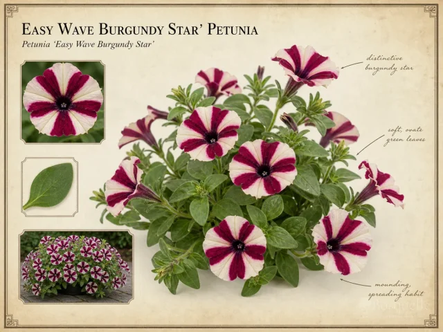 Easy Wave Burgundy Star’ Petunia (Petunia ‘Easy Wave Burgundy Star’)