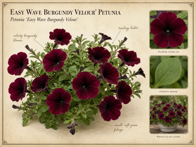 Easy Wave Burgundy Velour’ Petunia (Petunia ‘Easy Wave Burgundy Velour’)