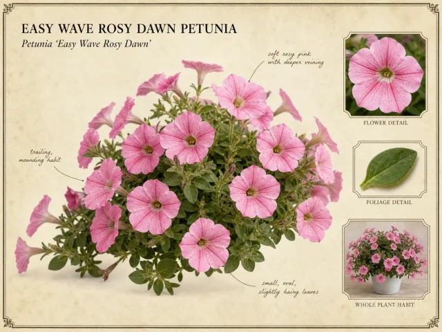 Easy Wave Rosy Dawn Petunia (Petunia ‘Easy Wave Rosy Dawn’)