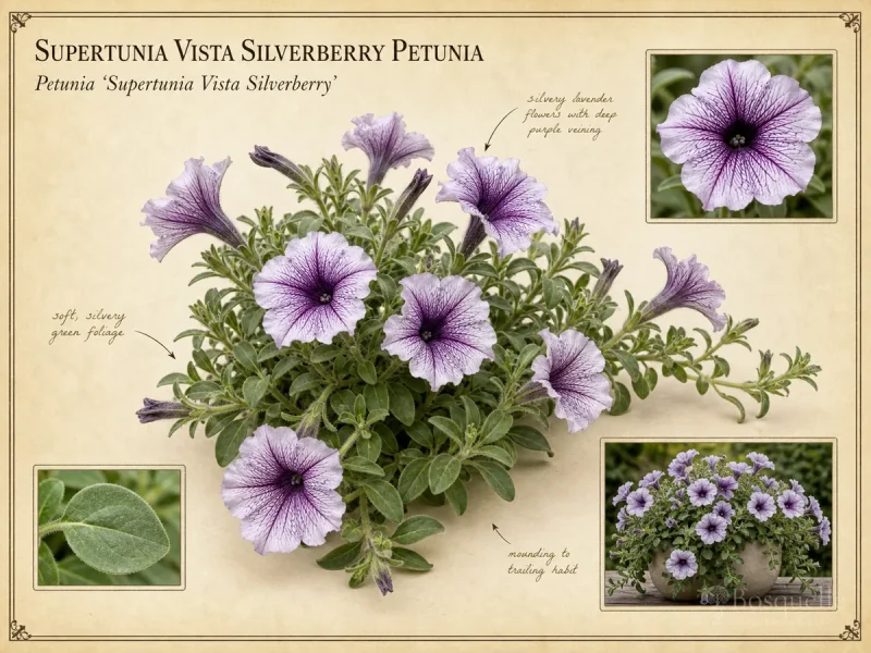 Supertunia Vista Silverberry Petunia (Petunia ‘Supertunia Vista Silverberry’)