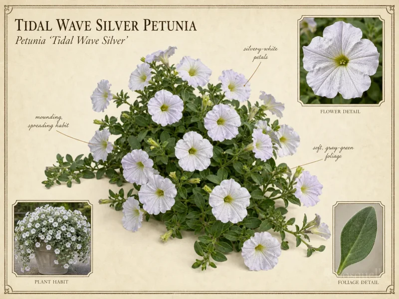 Tidal Wave Silver Petunia (Petunia ‘Tidal Wave Silver’)