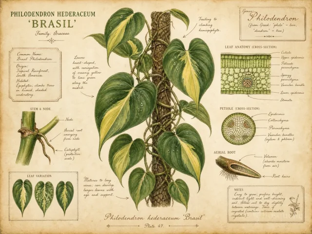 Brasil Philodendron (Philodendron hederaceum ‘Brasil’)