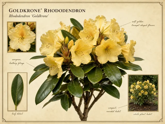 Goldkrone’ Rhododendron (Rhododendron ‘Goldkrone’)
