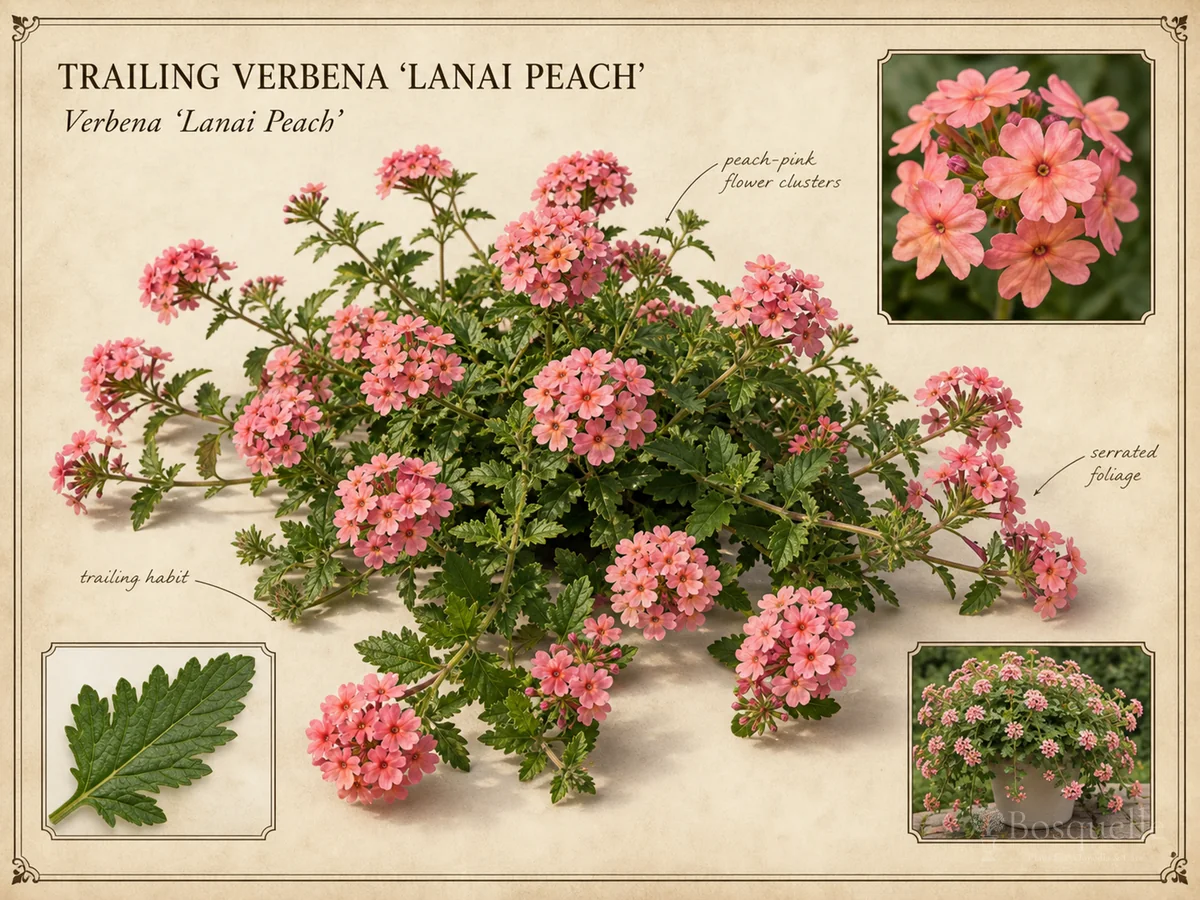 Trailing Verbena 'Lanai Peach' — Trailing bedding (15)