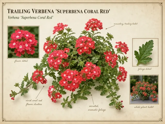 Trailing Verbena ‘Superbena Coral Red’ (Verbena ‘Superbena Coral Red’)