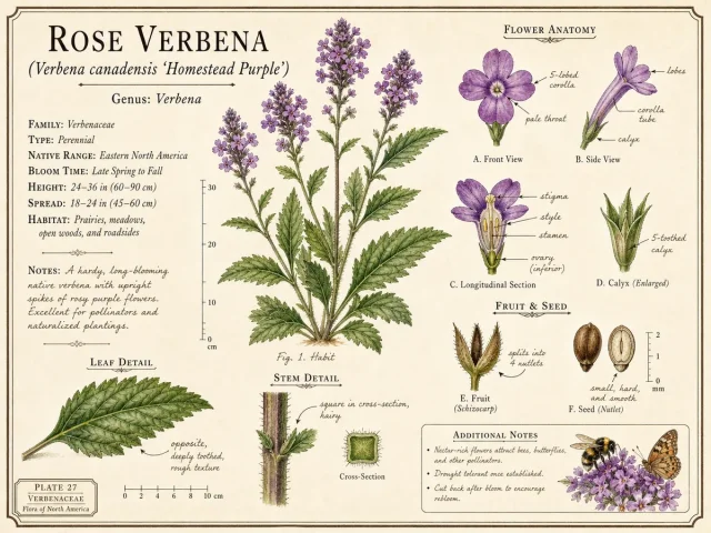Rose Verbena (Verbena canadensis ‘Homestead Purple’)