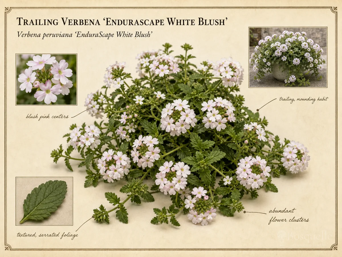 Trailing Verbena 'EnduraScape White Blush' — Trailing bedding (15)