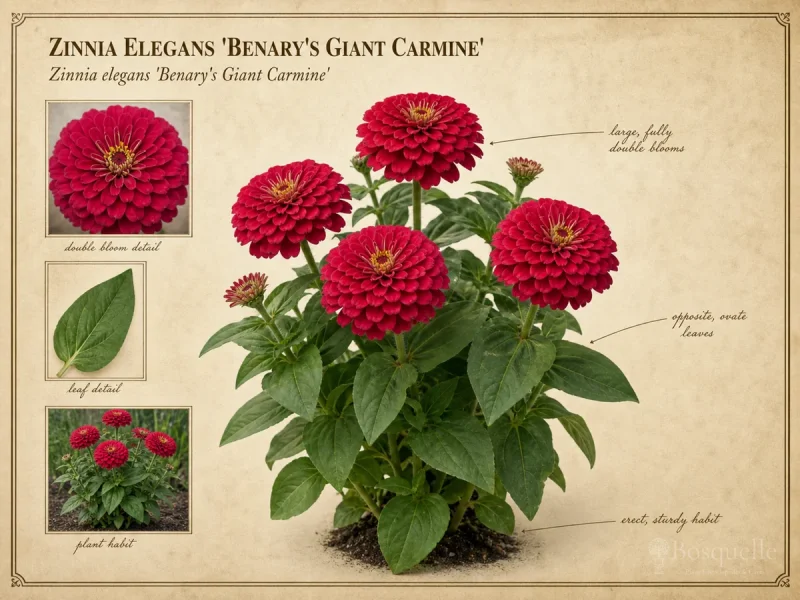 Zinnia Elegans ‘Benary’s Giant Carmine’ (Zinnia ‘Benary’s Giant Carmine’)
