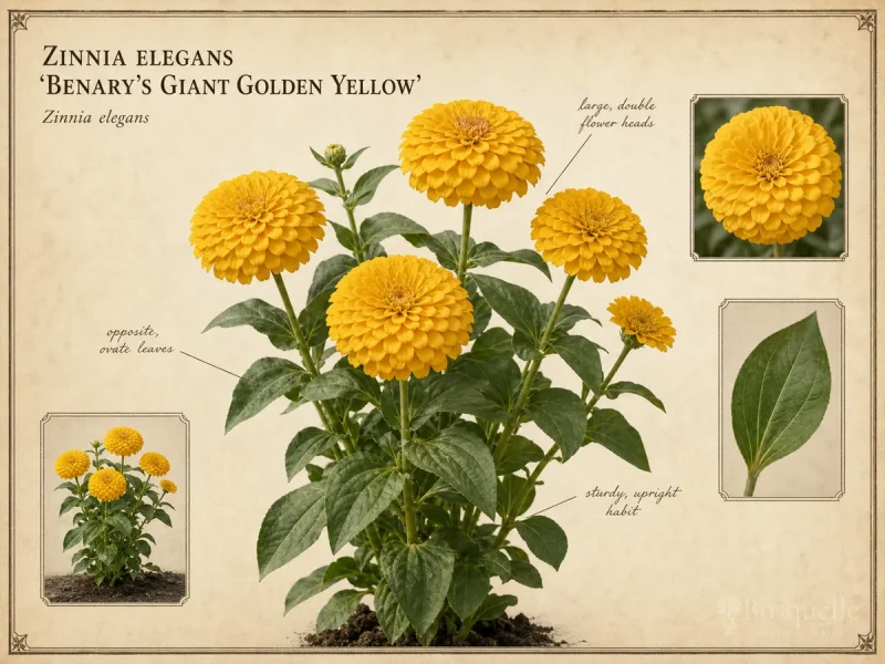 Zinnia Elegans ‘Benary’s Giant Golden Yellow’ (Zinnia ‘Benary’s Giant Golden Yellow’)