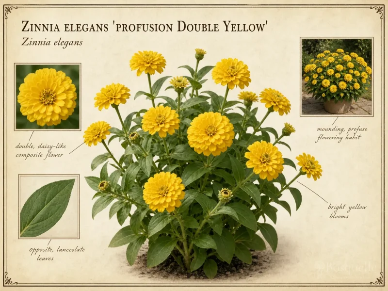 Zinnia elegans ‘Profusion Double Yellow’ (Zinnia ‘Profusion Double Yellow’)