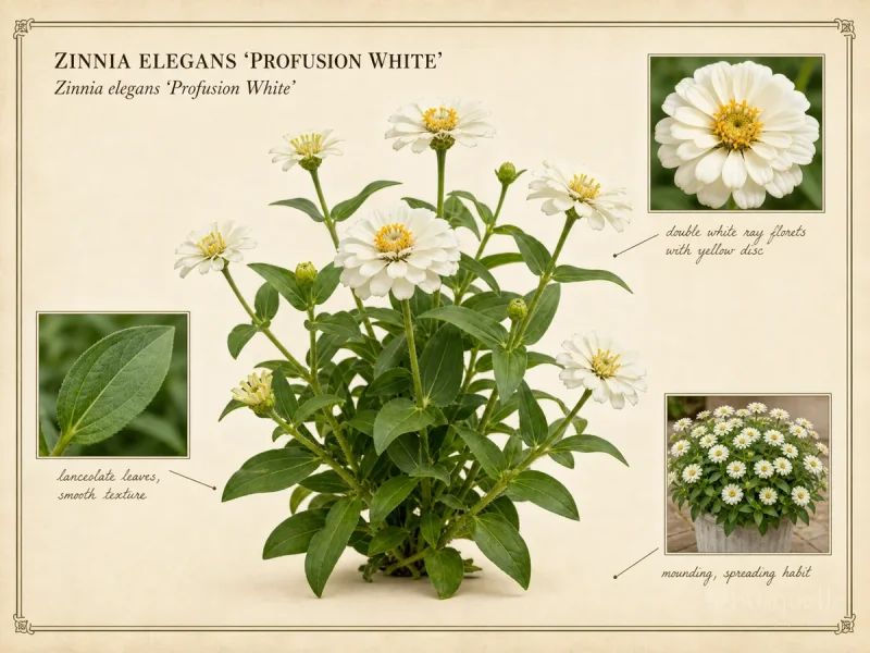 Zinnia elegans ‘Profusion White’ (Zinnia ‘Profusion White’)