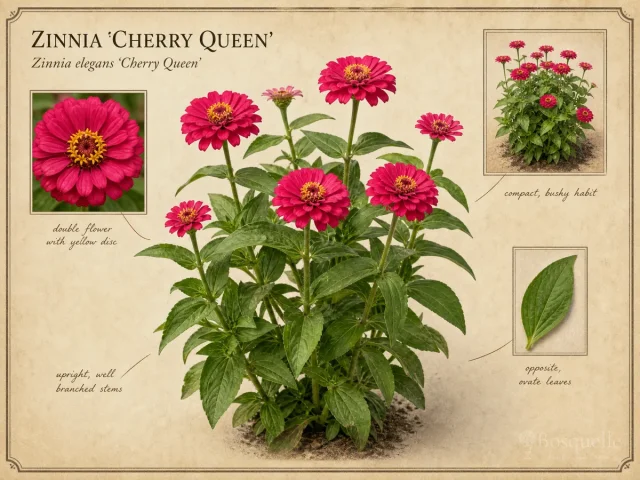 Zinnia ‘Cherry Queen’ (Zinnia elegans ‘Cherry Queen’)