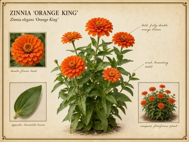 Zinnia ‘Orange King’ (Zinnia elegans ‘Orange King’)