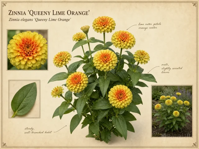 Zinnia ‘Queeny Lime Orange’ (Zinnia elegans ‘Queeny Lime Orange’)