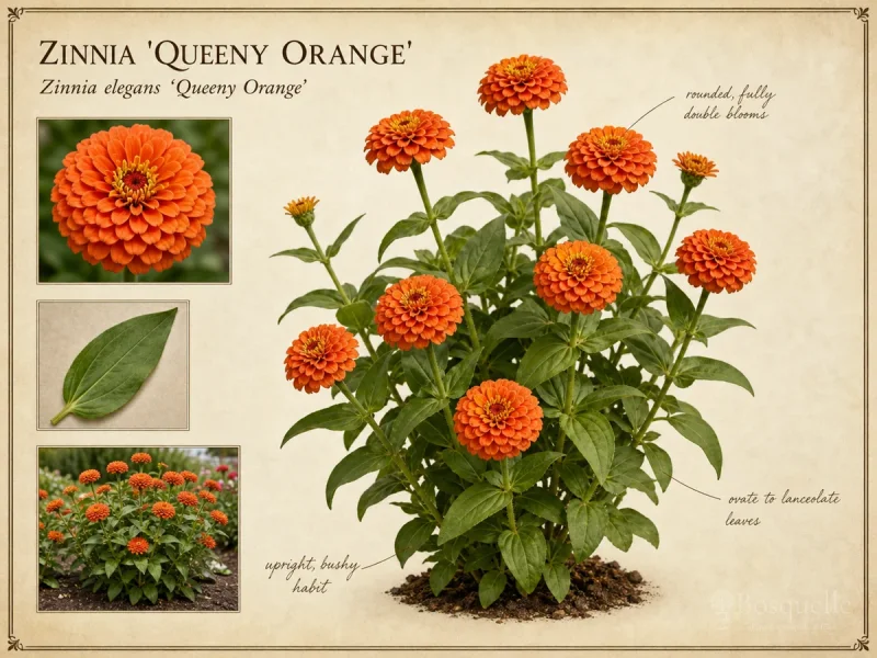Zinnia ‘Queeny Orange’ (Zinnia elegans ‘Queeny Orange’)