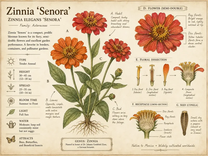 Zinnia ‘Senora’ (Zinnia elegans ‘Senora’)