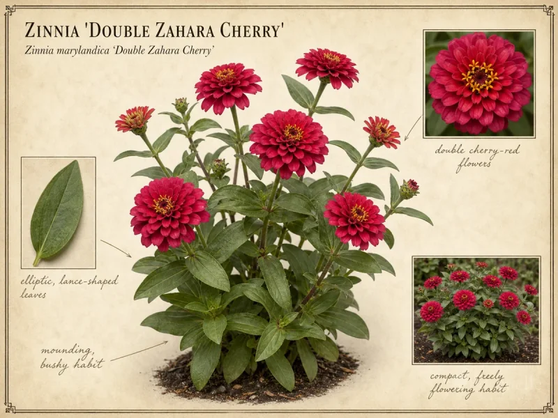 Zinnia ‘Double Zahara Cherry’ (Zinnia marylandica ‘Double Zahara Cherry’)