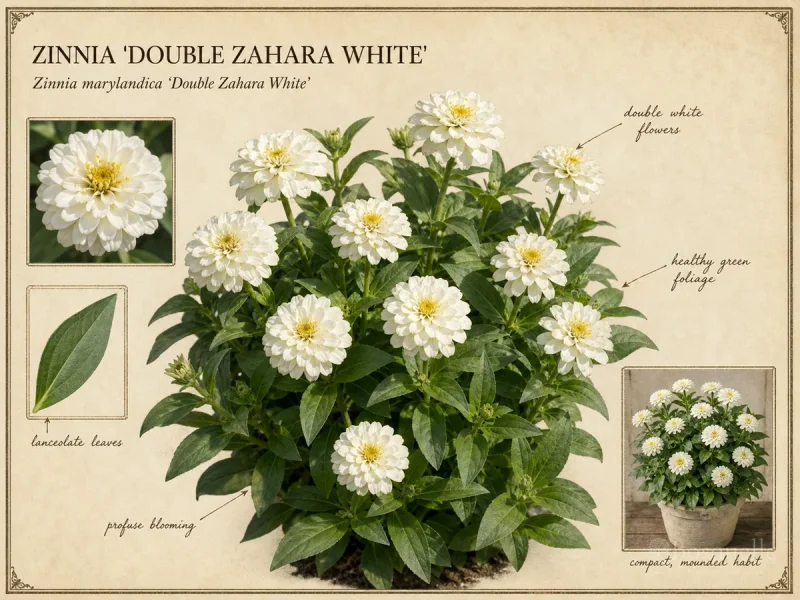 Zinnia ‘Double Zahara White’ (Zinnia marylandica ‘Double Zahara White’)
