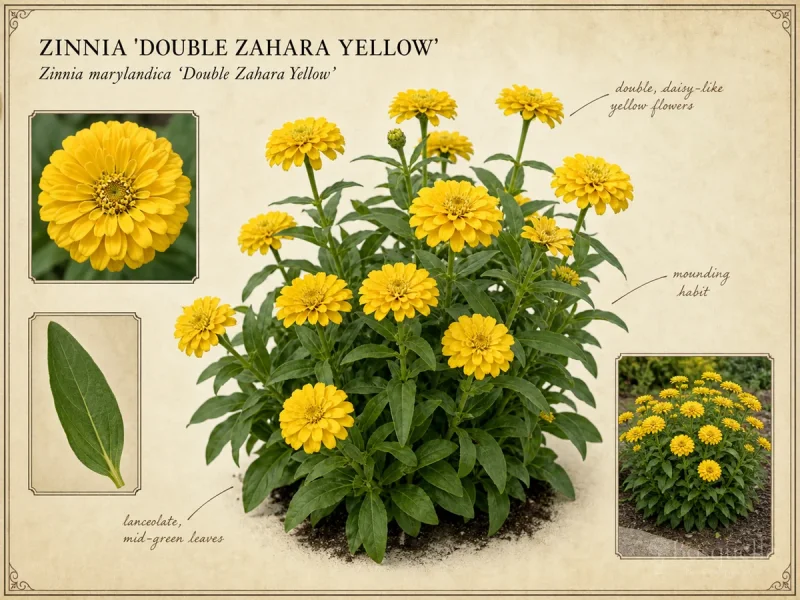 Zinnia ‘Double Zahara Yellow’ (Zinnia marylandica ‘Double Zahara Yellow’)