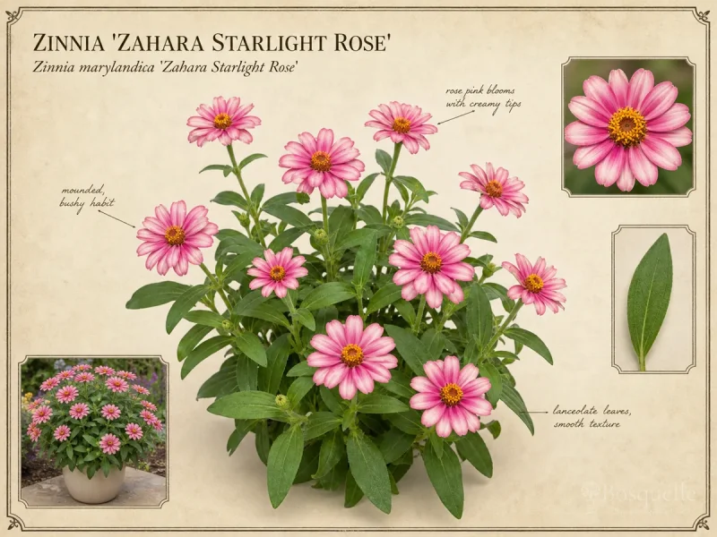 Zinnia ‘Zahara Starlight Rose’ (Zinnia marylandica ‘Zahara Starlight Rose’)