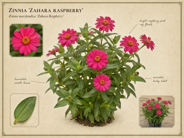 Zinnia ‘Zahara Raspberry’ (Zinnia marylandica ‘Zahara Raspberry’)