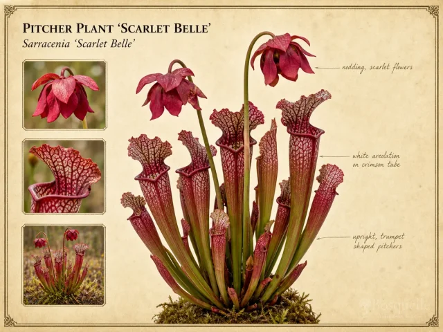 Pitcher Plant ‘Scarlet Belle’ (Sarracenia ‘Scarlet Belle’)