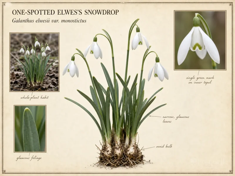 One-spotted Elwes’s Snowdrop (Galanthus elwesii var. monostictus)