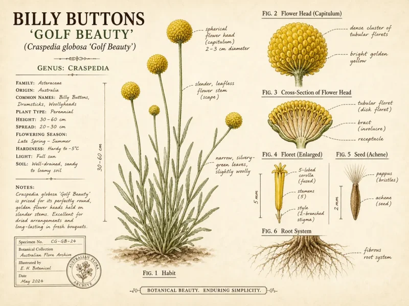 Billy Buttons ‘Golf Beauty’ (Craspedia globosa ‘Golf Beauty’)