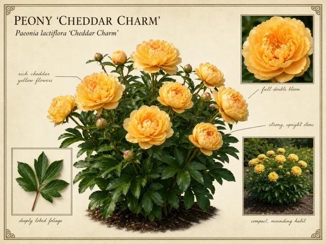 Peony ‘Cheddar Charm’ (Paeonia lactiflora ‘Cheddar Charm’)