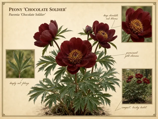 Peony ‘Chocolate Soldier’ (Paeonia ‘Chocolate Soldier’)