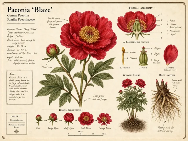 Peony ‘Blaze’ (Paeonia ‘Blaze’)