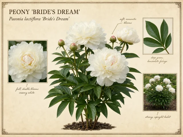 Peony ‘Bride’s Dream’ (Paeonia lactiflora ‘Bride’s Dream’)