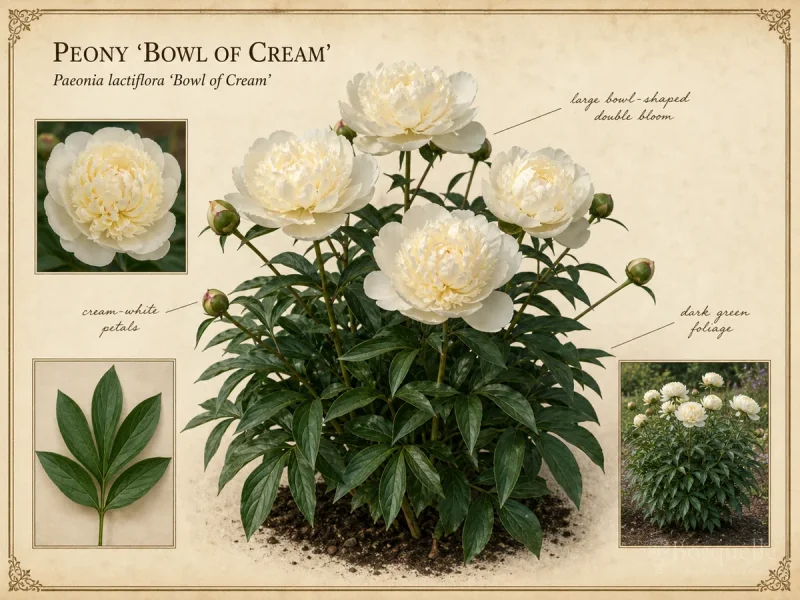 Peony ‘Bowl of Cream’ (Paeonia lactiflora ‘Bowl of Cream’)