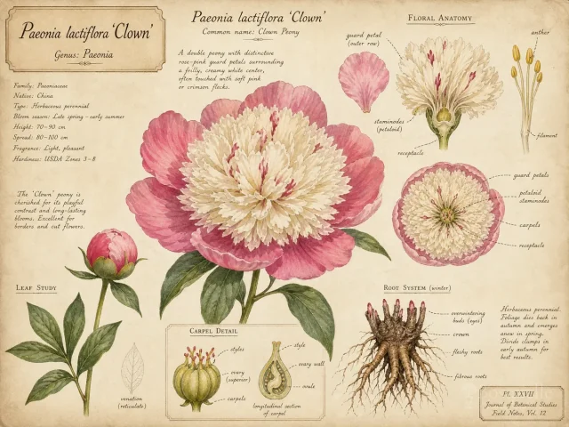 Peony ‘Clown’ (Paeonia lactiflora ‘Clown’)