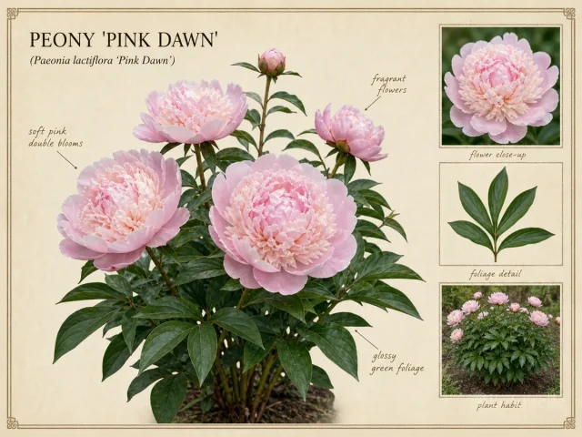 Peony ‘Pink Dawn’ (Paeonia lactiflora ‘Pink Dawn’)
