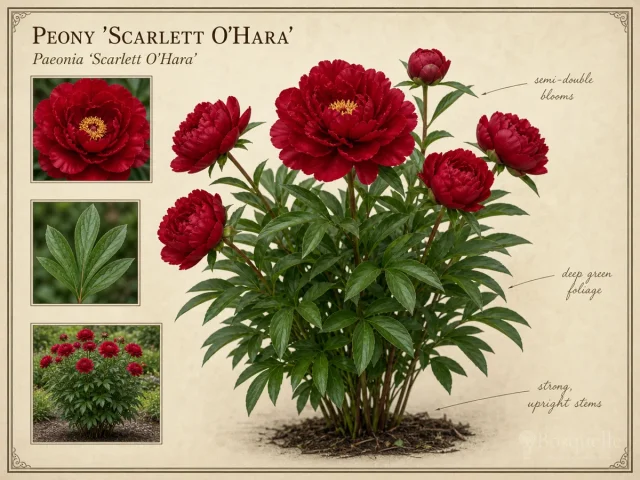 Peony ‘Scarlett O’Hara’ (Paeonia ‘Scarlett O’Hara’)
