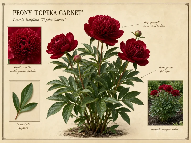 Peony ‘Topeka Garnet’ (Paeonia lactiflora ‘Topeka Garnet’)